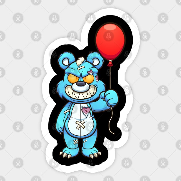 Crazy Clown Teddy Bear Sticker by HUNTINGisLIFE